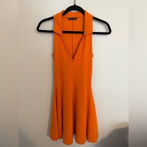 Zara Vibrant Orange Mini Dress